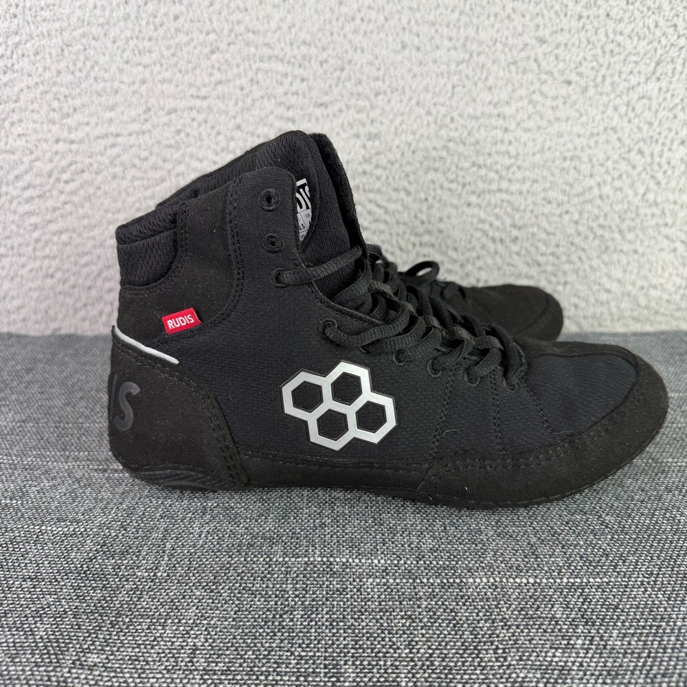 Rudis Alpha Wrestling Shoes Mens Size 9 Black Blackout High Top RUDNC1006